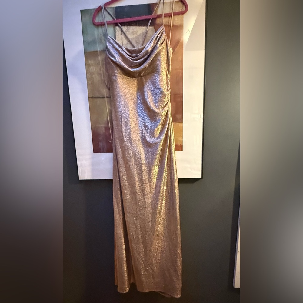 Night Way Collections Metallic Gold Dress